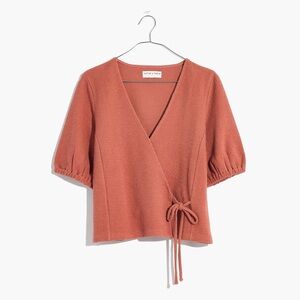 Madewell Texture & Thread Puff-Sleeve Wrap Top